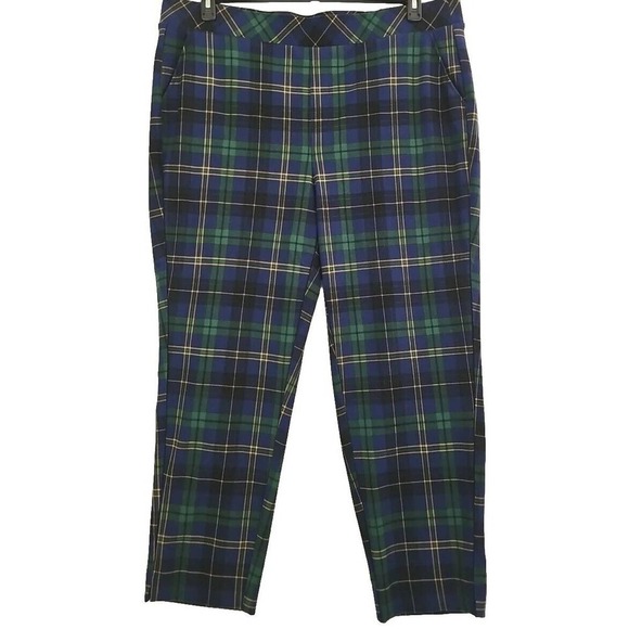 Torrid ~Woman Plus Size 4T~ Blue/Green Plaid Print Ponte Pull-On Pants Stretch. - Picture 1 of 12